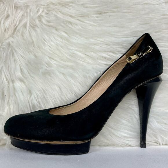 Elisabetta Franchi | black suede heels 38 front platform look - Picture 1 of 9